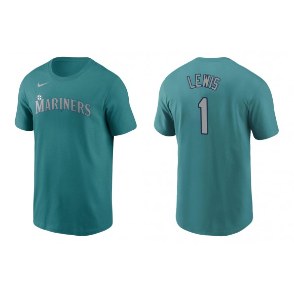 Mariners Kyle Lewis Aqua Name Number Nike T-Shirt