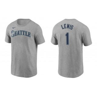 Mariners Kyle Lewis Gray Name Number Nike T-Shirt