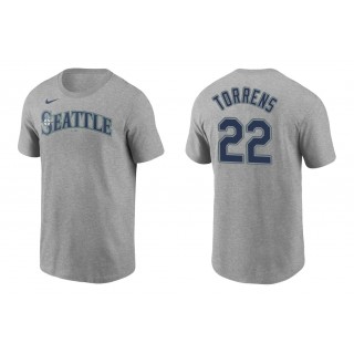 Mariners Luis Torrens Gray Name Number Nike T-Shirt