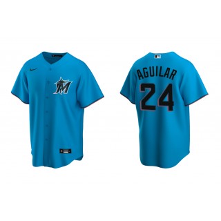 Marlins Jesus Aguilar Blue Replica Alternate Jersey