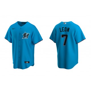 Marlins Sandy Leon Blue Replica Alternate Jersey