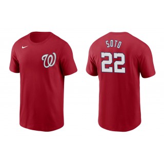 Nationals Juan Soto Red Name Number Nike T-Shirt