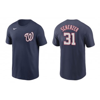 Nationals Max Scherzer Navy Name Number Nike T-Shirt