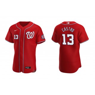 Nationals Starlin Castro Red Authentic Alternate Jersey