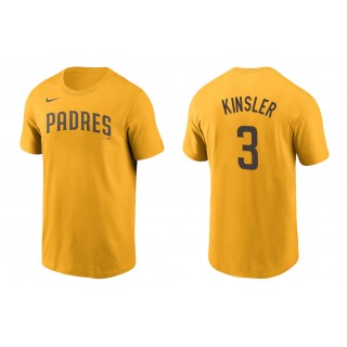 Padres Ian Kinsler Gold Name Number Nike T-Shirt