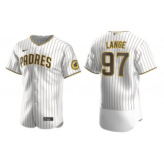 Padres Justin Lange White Brown Authentic Alternate Jersey