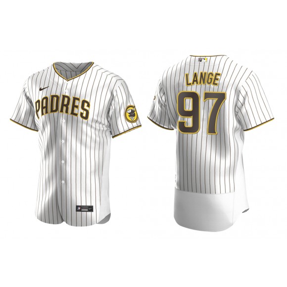 Padres Justin Lange White Brown Authentic Alternate Jersey