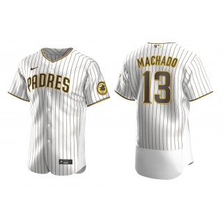 Padres Manny Machado White Brown Authentic Alternate Jersey