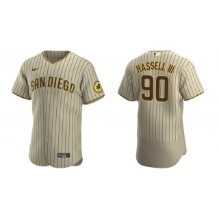 Padres Robert Hassell III Tan Brown Authentic Alternate Jersey