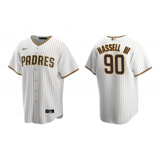 Padres Robert Hassell III White Brown Replica Home Jersey