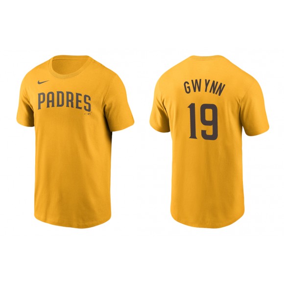 Padres Tony Gwynn Gold Name Number Nike T-Shirt