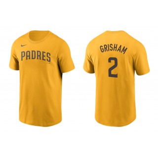 Padres Trent Grisham Gold Name Number Nike T-Shirt