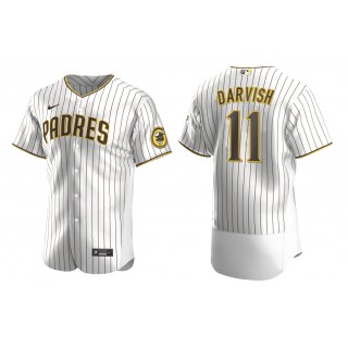 Padres Yu Darvish White Brown Authentic Alternate Jersey