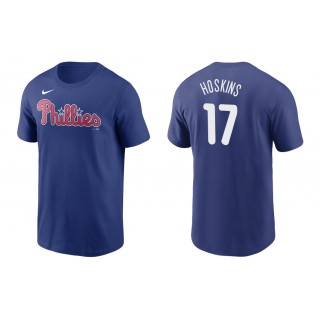 Phillies Rhys Hoskins Royal Name Number Nike T-Shirt