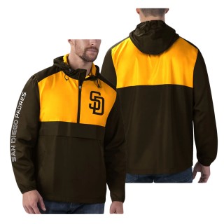 Men's San Diego Padres Brown Gold Lineman Hoodie Jacket