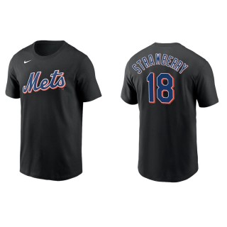 Darryl Strawberry Black Name & Number Men's T-Shirt