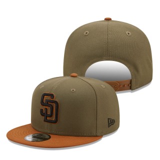 San Diego Padres Color Pack 2-Tone 9FIFTY Snapback Cap Olive Brown