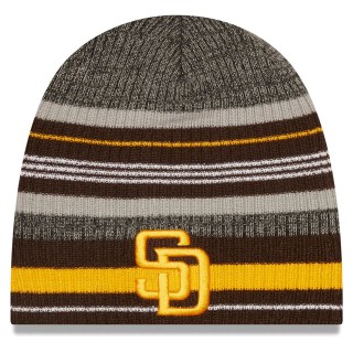 San Diego Padres Striped Beanie Hat Brown