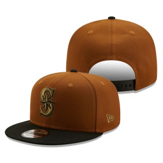 Seattle Mariners Color Pack 2-Tone 9FIFTY Snapback Cap Brown Black