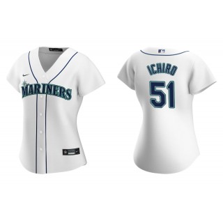 Ichiro Suzuki White Replica Home Women's Jersey