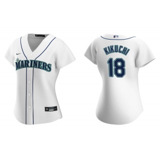 Yusei Kikuchi White Replica Home Women's Jersey