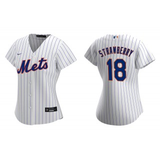 Darryl Strawberry White Replica Home Women's Jersey