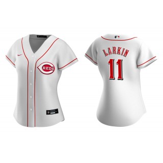 Barry Larkin White Replica Home Women's Jersey