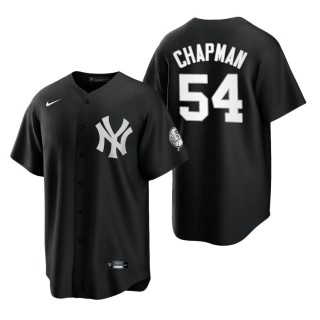 Aroldis Chapman Black White Replica Men's Jersey