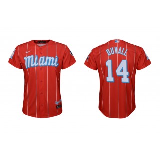 Marlins Adam Duvall Red 2021 City Connect Replica Youth Jersey