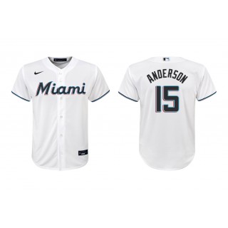 Marlins Brian Anderson White Replica Home Youth Jersey