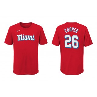 Marlins Garrett Cooper Red 2021 City Connect Youth T-Shirt