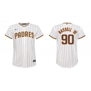 Padres Robert Hassell III White Replica Home Youth Jersey