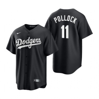 A.J. Pollock Dodgers Nike Black White 2021 All Black Fashion Replica Jersey