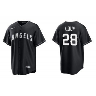 Men's Los Angeles Angels Aaron Loup Black White Replica Official Jersey