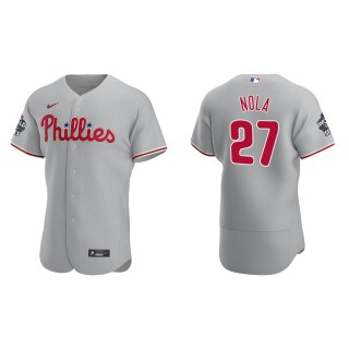 Aaron Nola Philadelphia Phillies Gray 2022 World Series Road Authentic Jersey