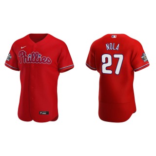 Aaron Nola Philadelphia Phillies Red 2022 World Series Authentic Jersey