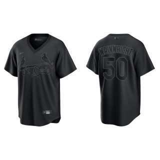 Adam Wainwright Men's St. Louis Cardinals Black Pitch Black Fashion Replica Jersey