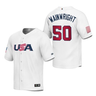 Adam Wainwright Youth USA Baseball White 2023 World Baseball Classic Replica Jersey