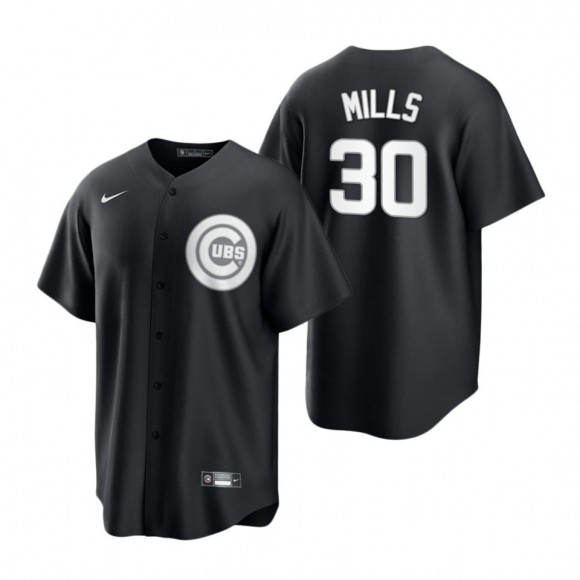 Alec Mills Cubs Nike Black White 2021 All Black Fashion Replica Jersey