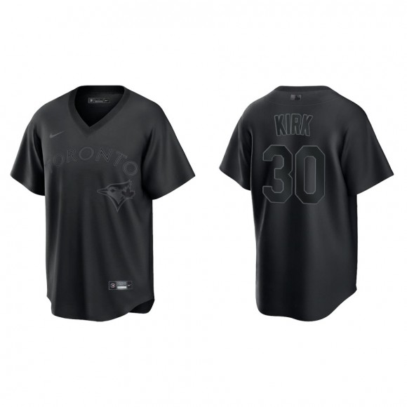 Alejandro Kirk Men's Toronto Blue Jays Black Pitch Black Fashion Replica Jersey