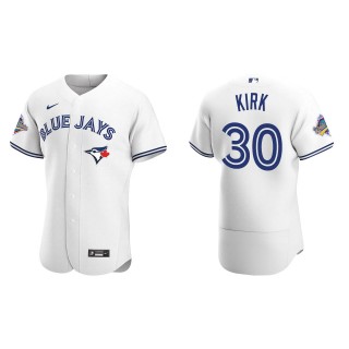 Alejandro Kirk Toronto Blue Jays White 1992 World Series Patch 30th Anniversary Authentic Jersey