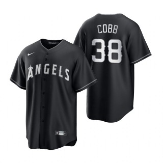 Alex Cobb Angels Nike Black White 2021 All Black Fashion Replica Jersey