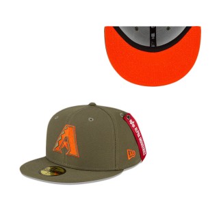 Alpha Industries X Arizona Diamondbacks Green 59FIFTY Fitted Hat