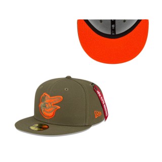 Alpha Industries X Baltimore Orioles Green 59FIFTY Fitted Hat