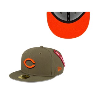 Alpha Industries X Cincinnati Reds Green 59FIFTY Fitted Hat