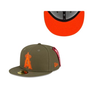 Alpha Industries X Los Angeles Angels Green 59FIFTY Fitted Hat