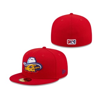 Men's Amarillo Sod Poodles Red Authentic Collection 59FIFTY Fitted Hat