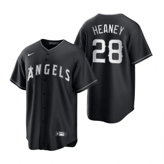 Angels Andrew Heaney Nike Black White 2021 All Black Fashion Replica Jersey