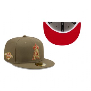 Los Angeles Angels Olive 2002 World Series Scarlet Undervisor 59FIFTY Hat