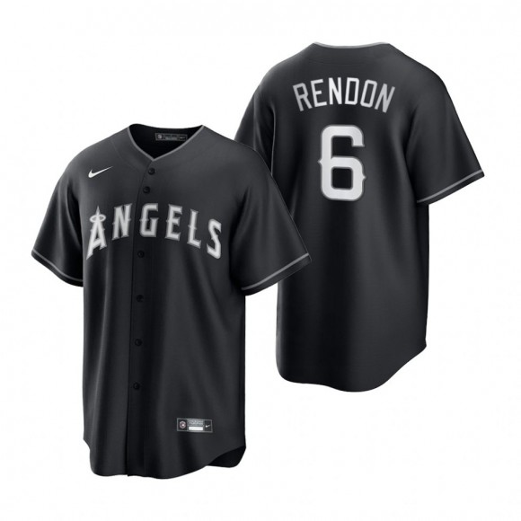 Angels Anthony Rendon Nike Black White 2021 All Black Fashion Replica Jersey